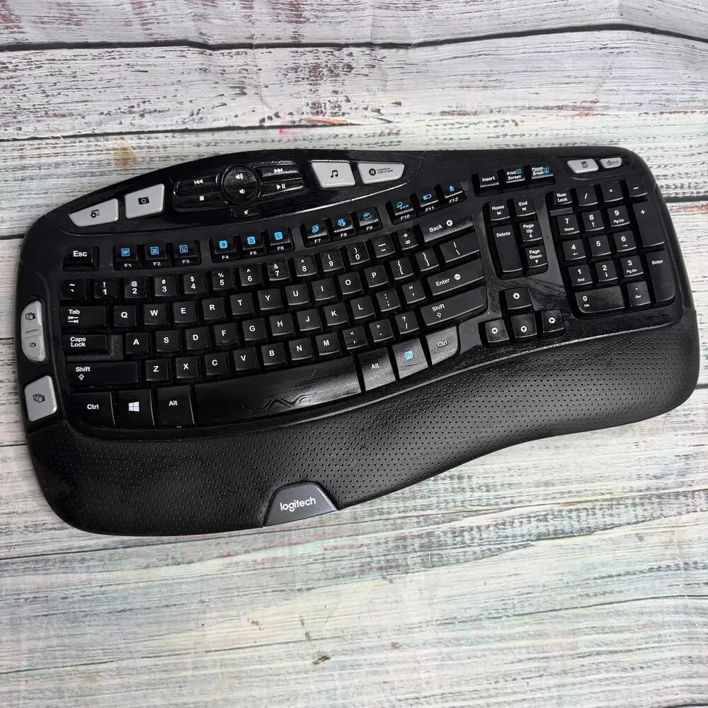 Logitech K350 Wireless Ergonomic Keyboard Tested Working Black